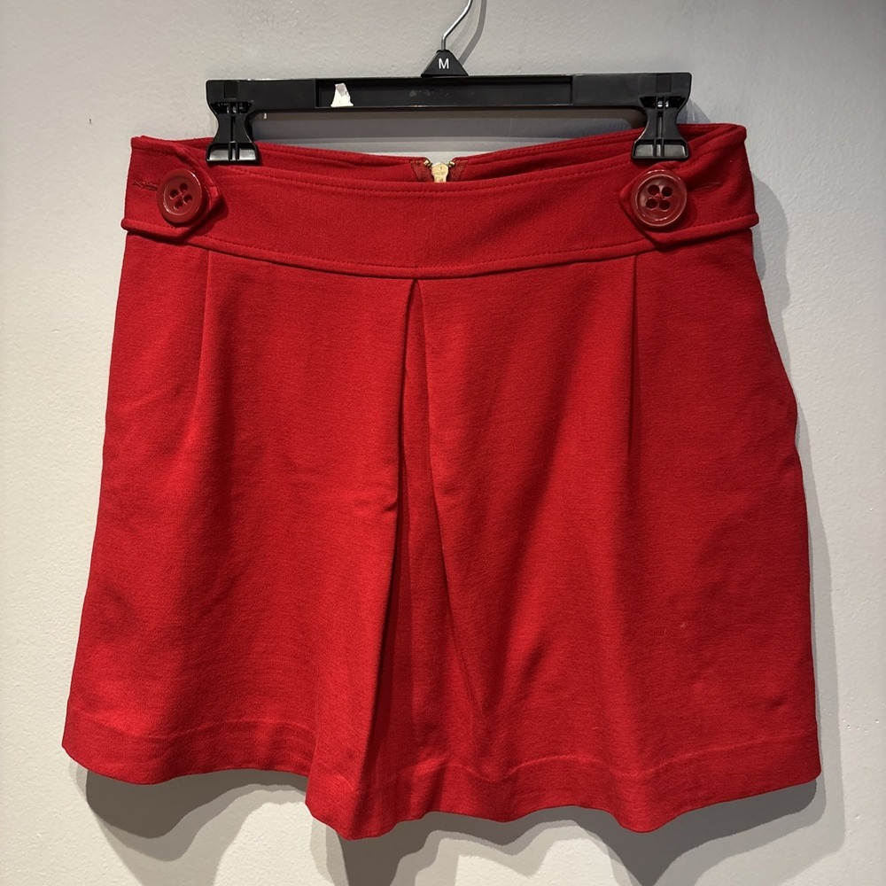 Express Studioβ Red A-line Mini Skirt Pleated Stretch Holidays Women's Sz 6